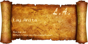 Lay Anita névjegykártya